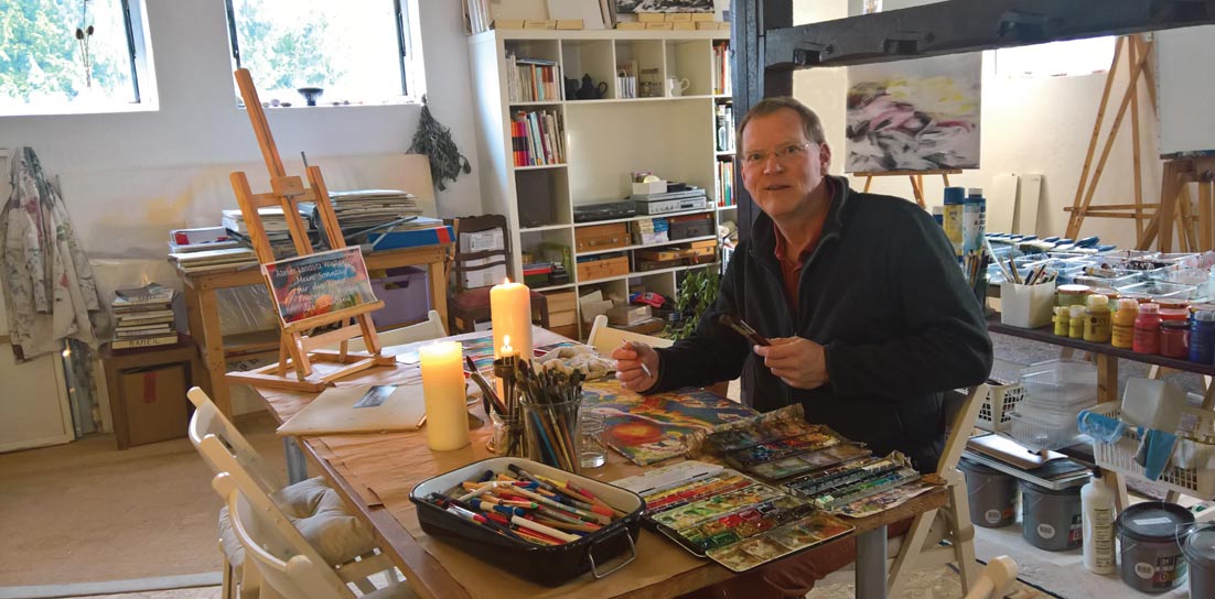 René Rameil im Atelier für "Mein Sonntag für die Kunst".